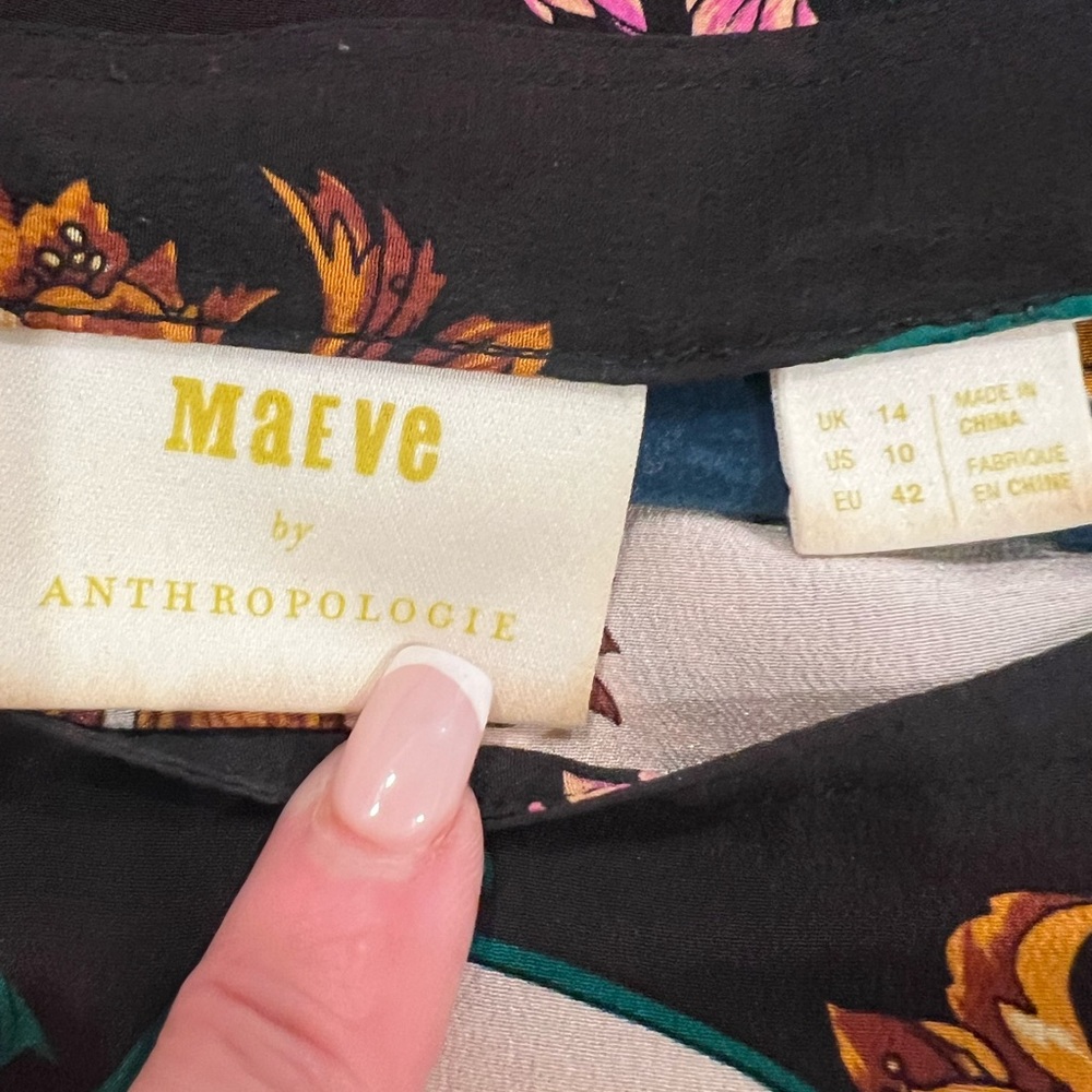 Maeve Anthropologie size 10 100% silk blouse - Picture 4 of 7